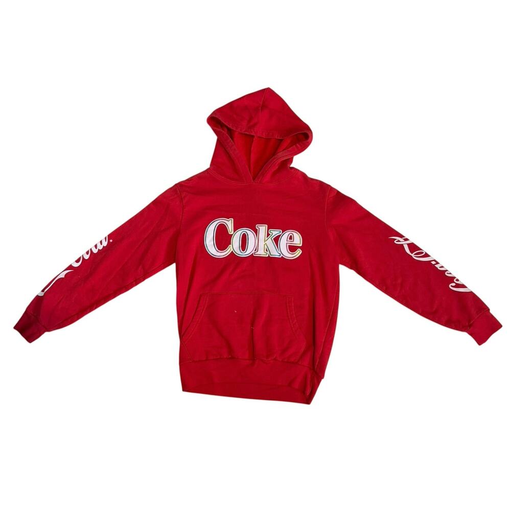 Coca-Cola Coke red hoodie kids size small 3-5 yrs old logo sleeve graphic 2020